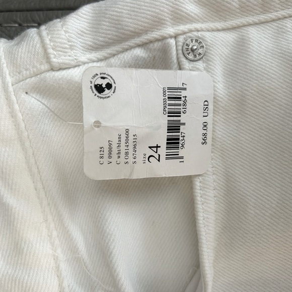 NWT Free People White Frayed Hem  Shorts - Picture 6 of 7
